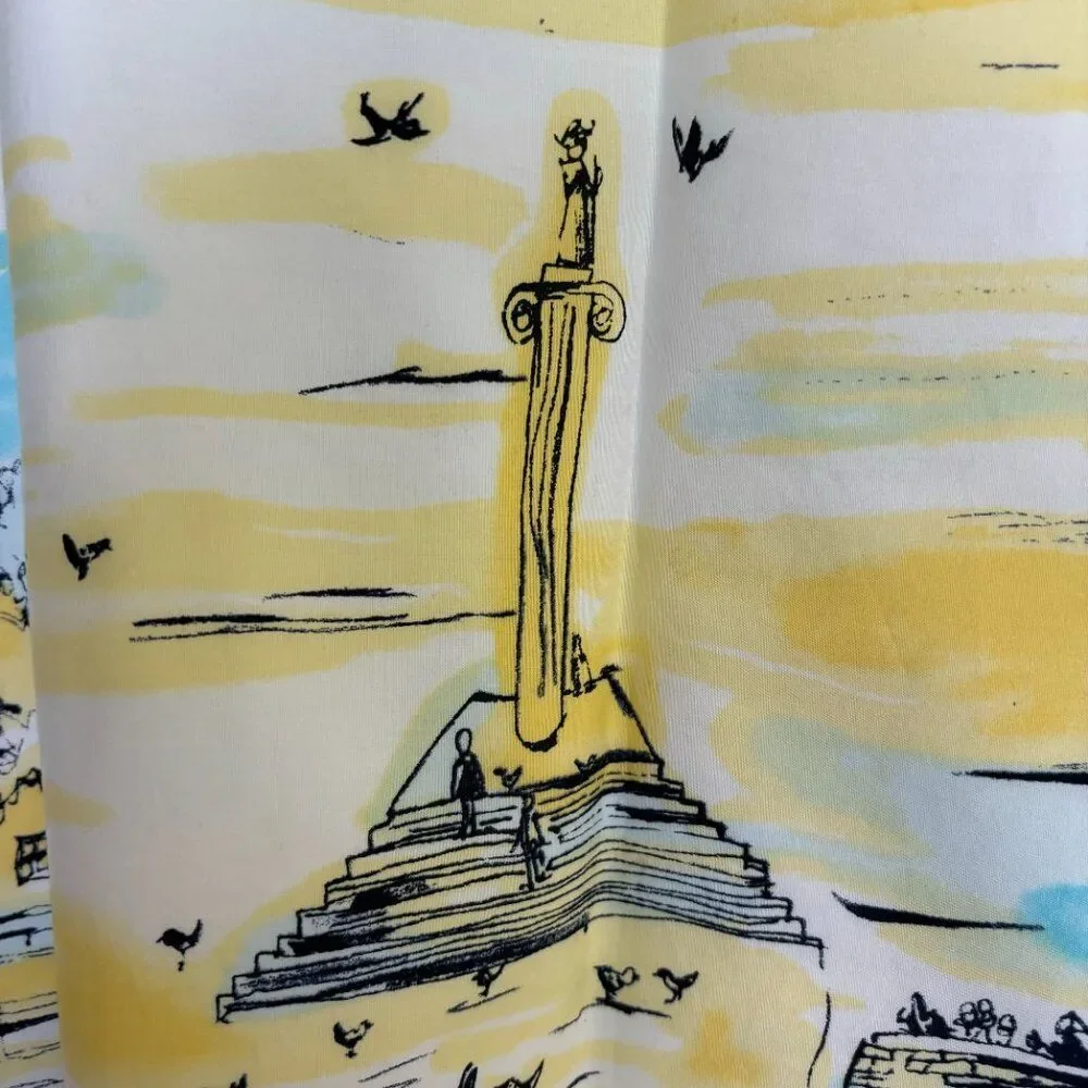 Valerie Stevens Skirt Women 8P A Line Romantic Yellow Wearable Art Fem Work - Picture 10 of 16